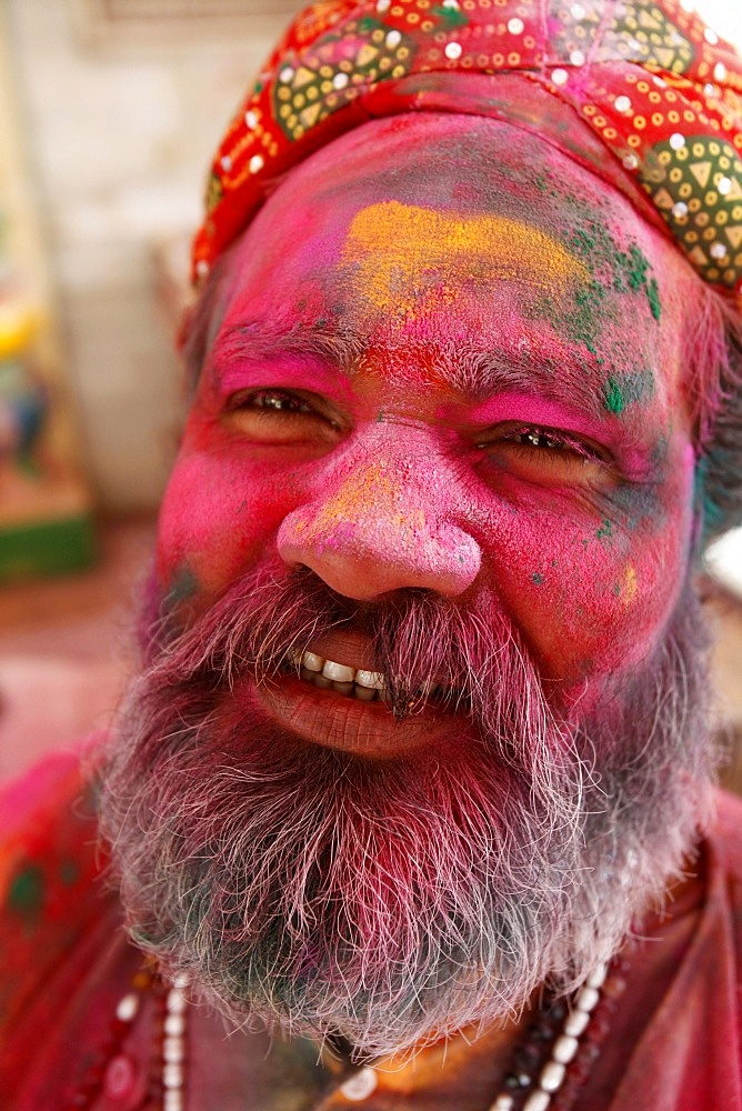 Holi celebration in Goverdan, Uttar Pradesh, India, Asia