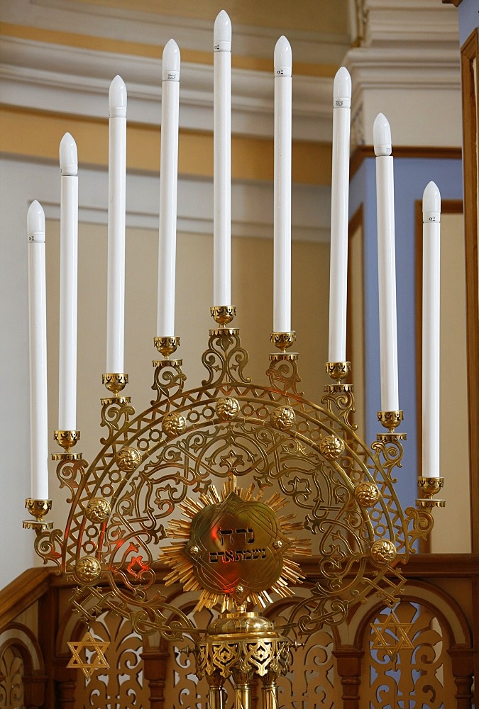 Hanukkah Menorah, Grand Choral Synagogue, St. Petersburg, Russia, Europe