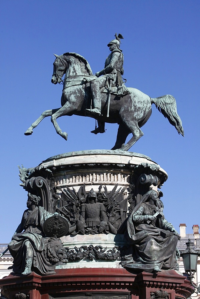 Nicholas I Monument in St. Isaac's Square, St. Petersburg, Russia, Europe