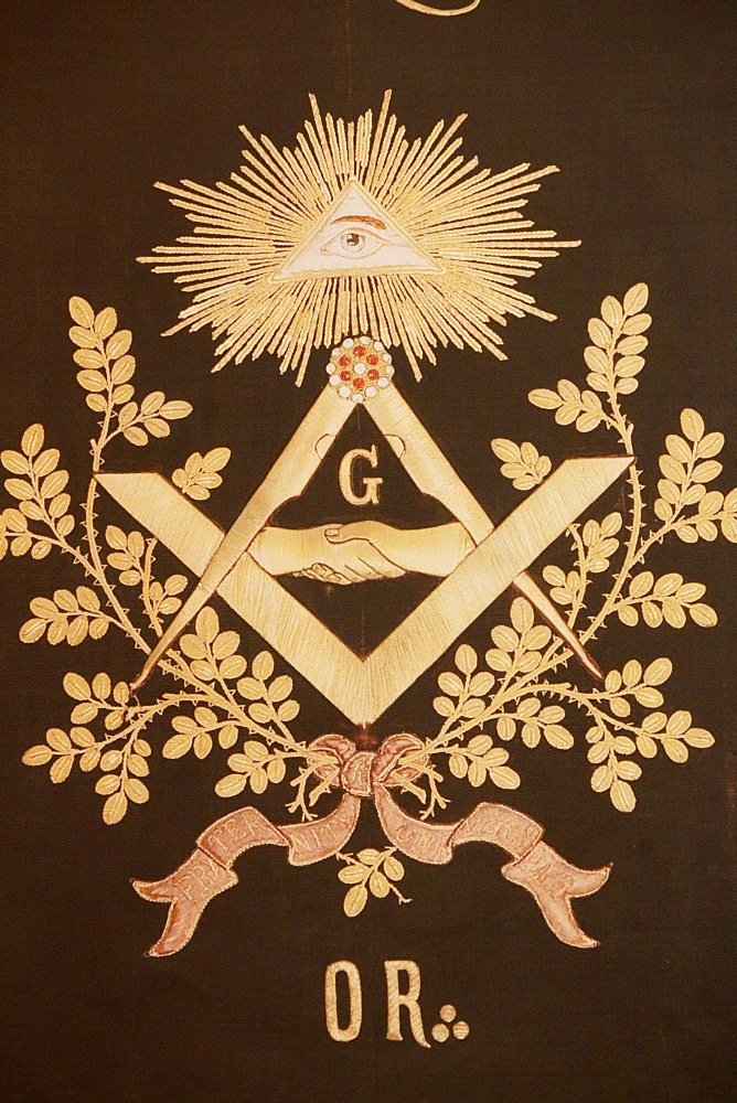 Masonic banner, Grande Loge de France, Paris, France, Europe