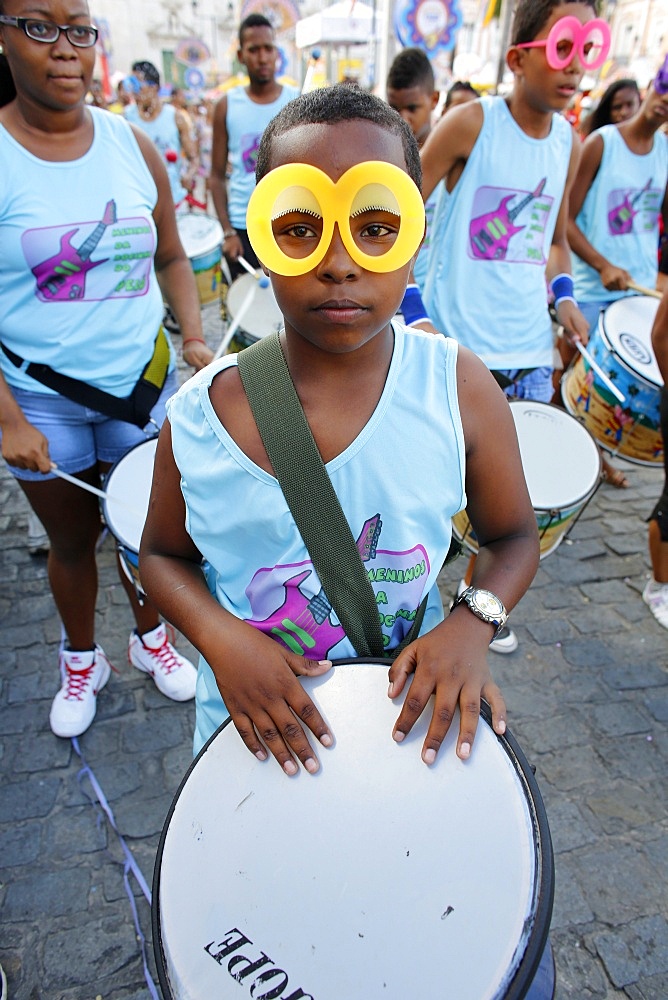 Band at Salvador carnival in Pelourinho, Bahia, Brazil, South America