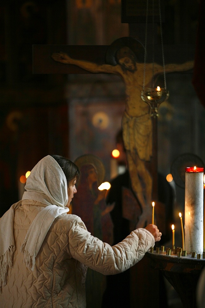 Orthodox devotee, Paris, Ile de France, France, Europe