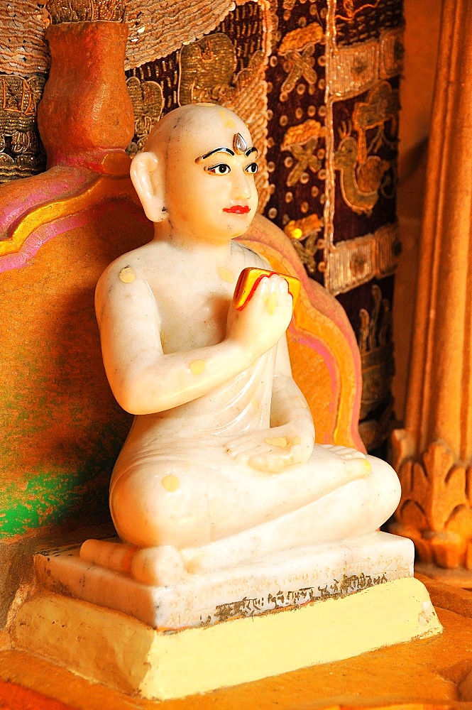 Depiction of Rishabha in Jain temple of Adinath (Rishabha), dating from the 12th century, Jaisalmer, Rajasthan, India, Asia