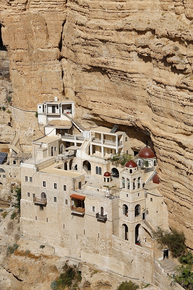 Greek Orthodox St. George of Koziba Monastery on the slope of Wadi Qelt, Judean Desert, Israel, Middle East