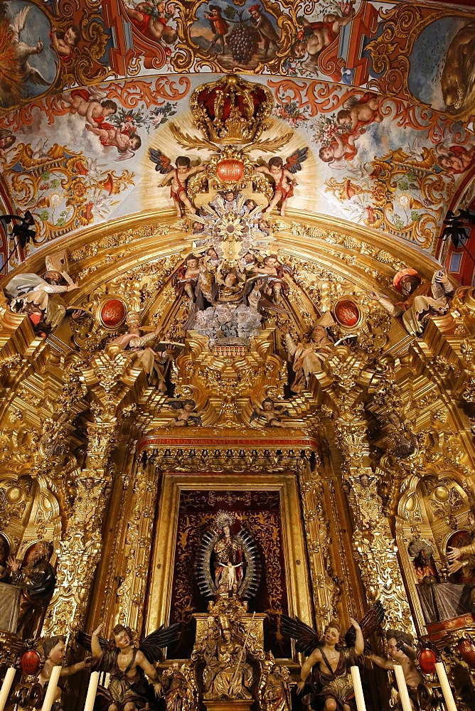 Detail of a side chapel of Nuestra Senora de la O church, Sanlucar de Barrameda, Andalucia, Spain, Europe