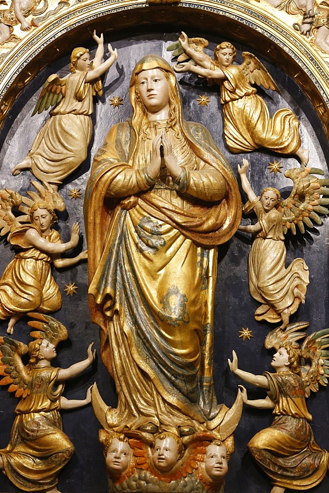 Ascension of the Virgin Mary statue in the Mosque (Mezquita) and Cathedral of Cordoba, UNESCO World Heritage Site, Cordoba, Andalucia, Spain, Europe