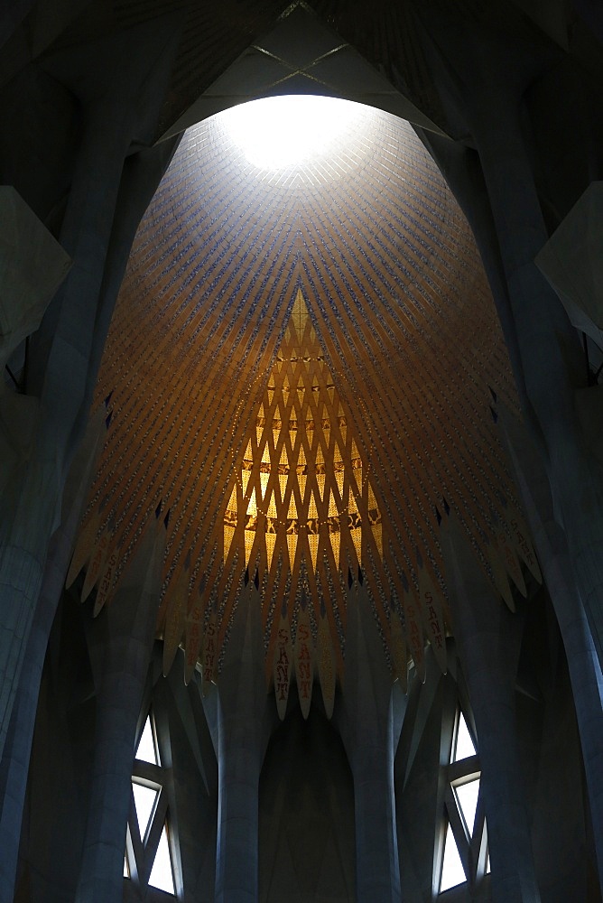 Light well, Sagrada Familia Basilica, Barcelona, Catalonia, Spain, Europe