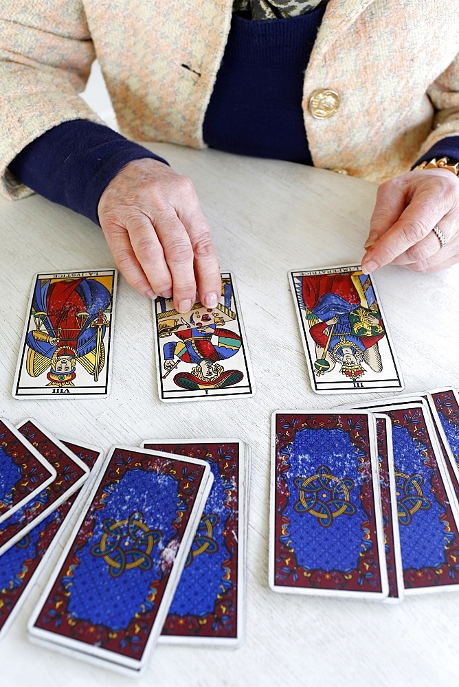 Tarot card reading, Yvelines, France, Europe