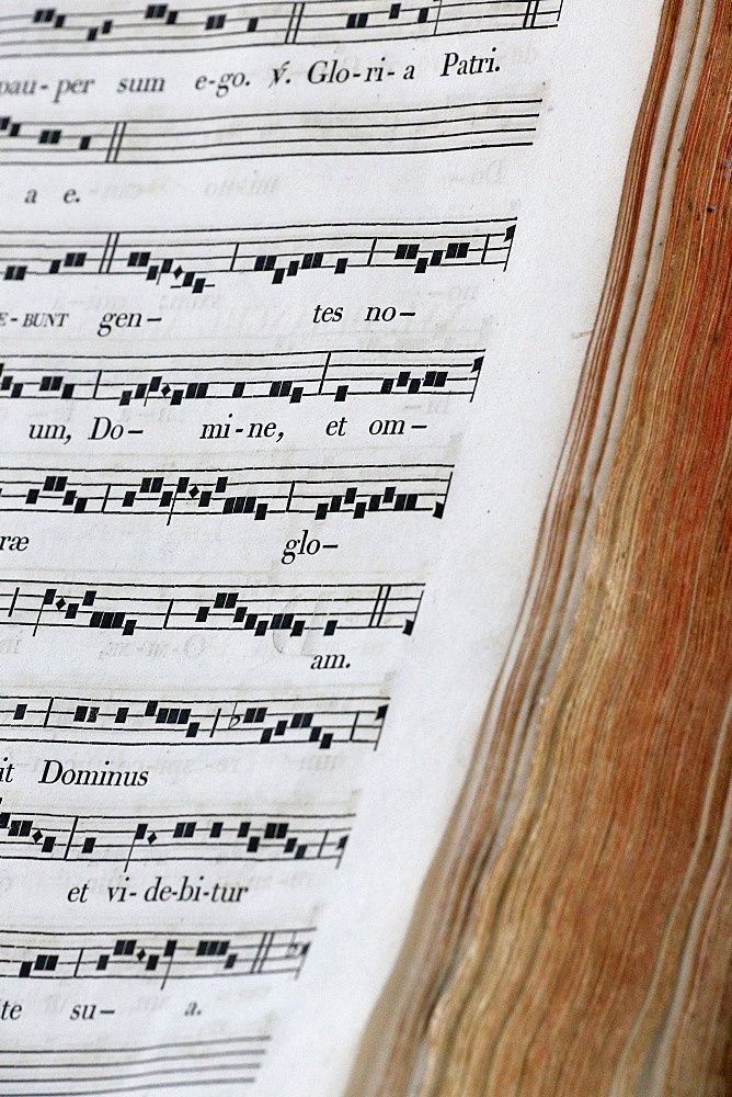 Liturgical book antiphonal, Saint-Catherine church, Honfleur, Normandy, France, Europe