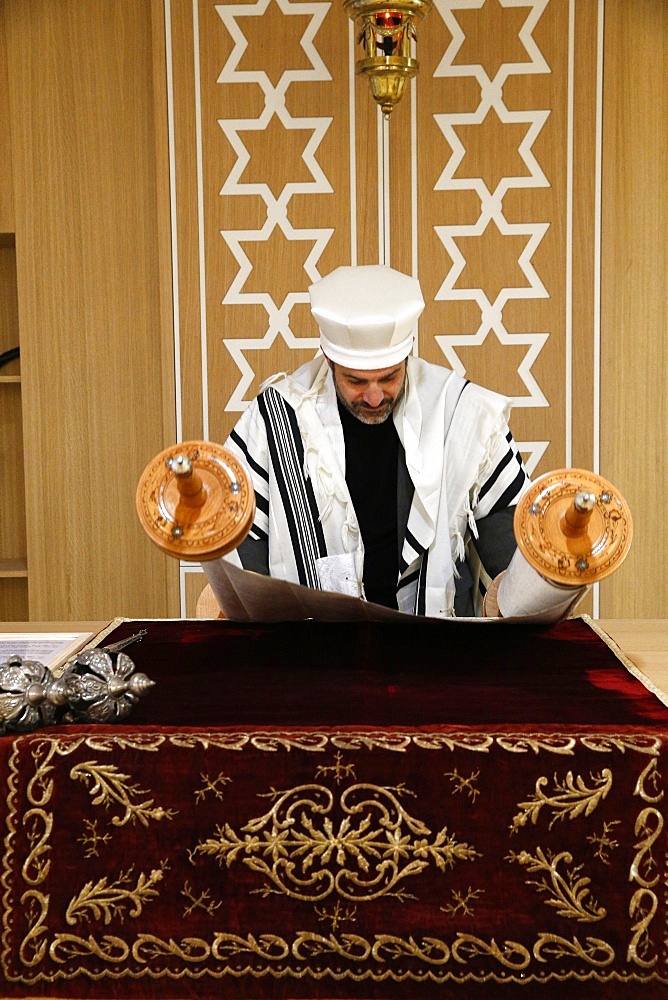 Reading of the Torah in Beth Yaacov Synagogue, Paris, France, Europe