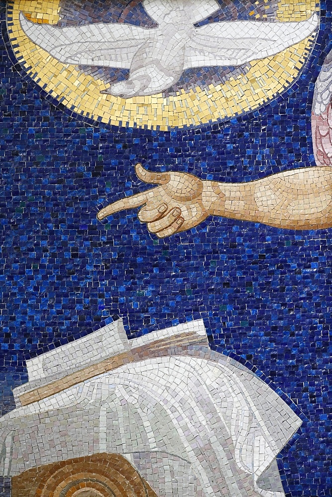 Holy Spirit in mosaic by Rudolf Jettmar, Am Steinhof church (Church Leopold), Vienna, Austria, Europe