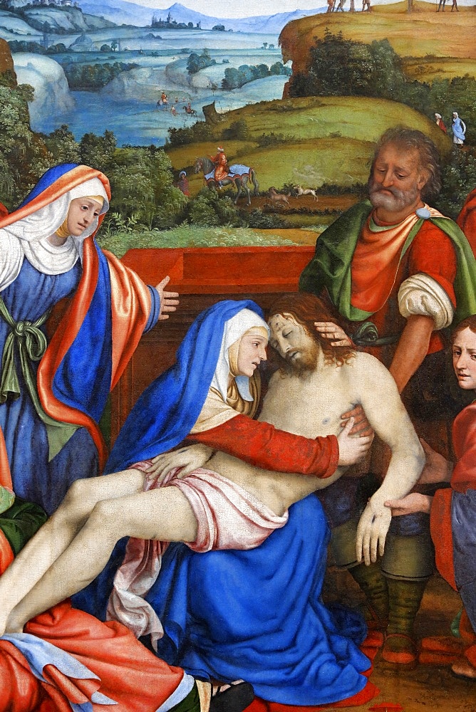 The Lamentation over the Christ's death, by Andrea di Bartolo, painted in 1465, Paris, France, Europe