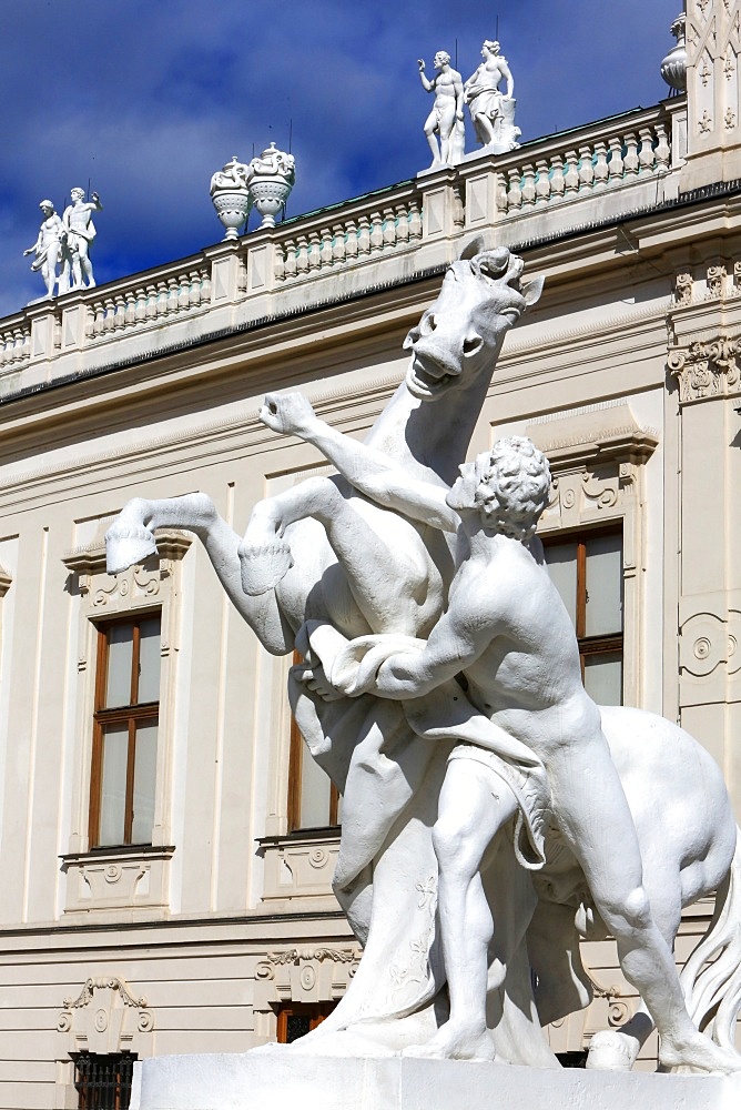 Statue in front of Belvedere Palace, Vienna, Austria, Europe