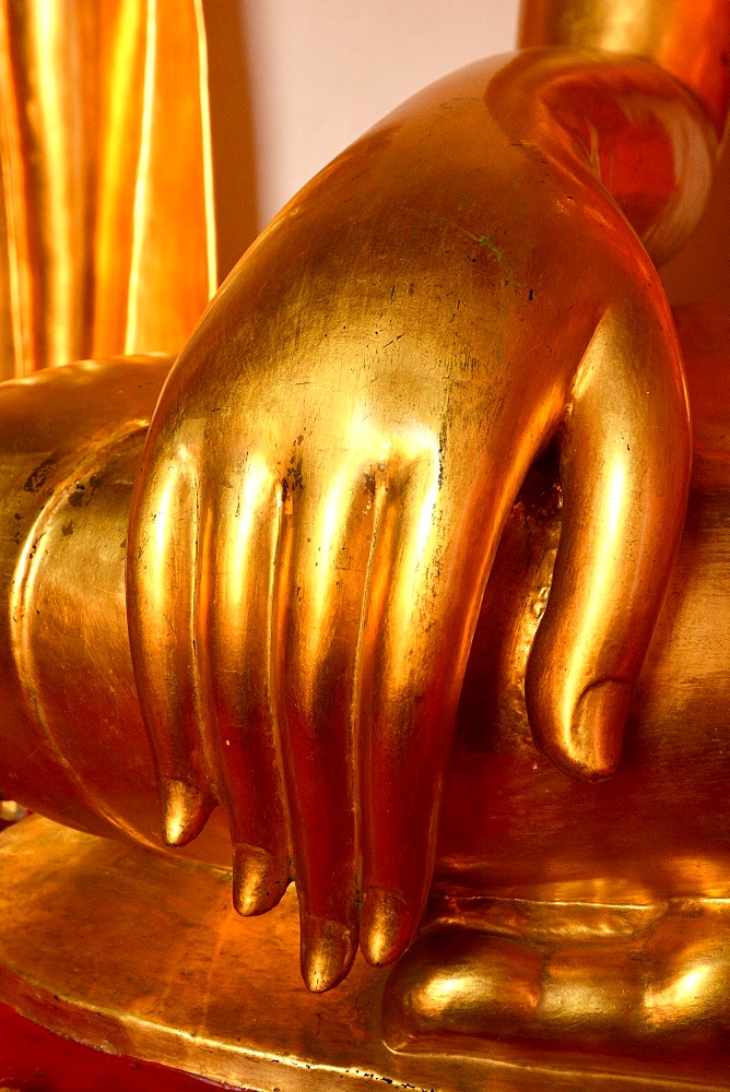 Buddha's hand in Wat Mahathat, Bangkok, Thailand, Southeast Asia, Asia