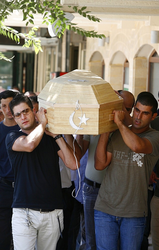 Palestinian Muslim funeral, Nazareth, Galilee, Israel, Middle East