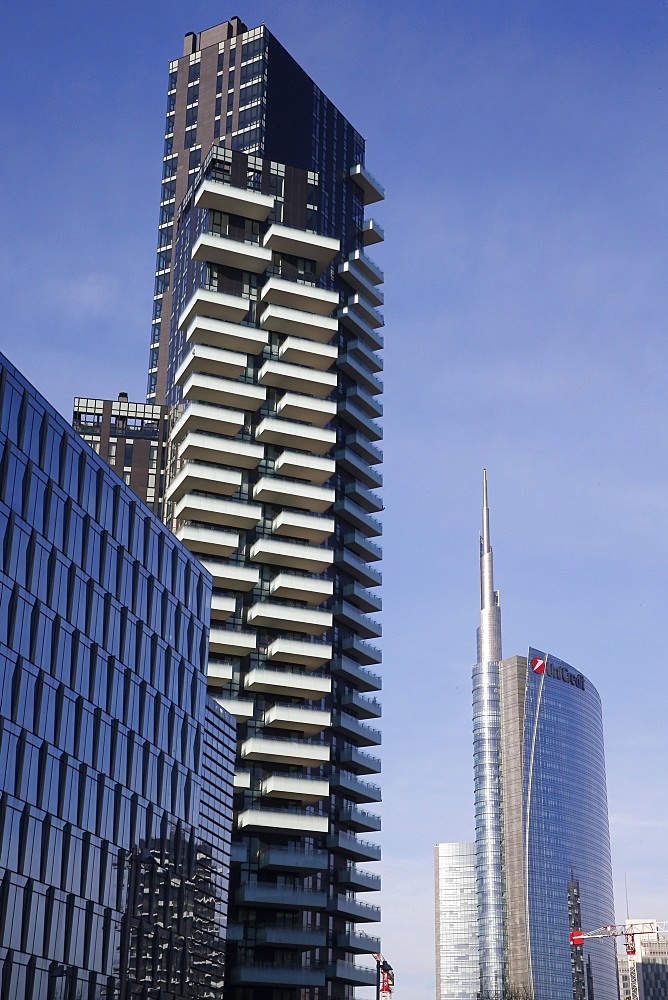 Modern buildings near Porta Nuova, Milan, Lombardy, Italy, Europe