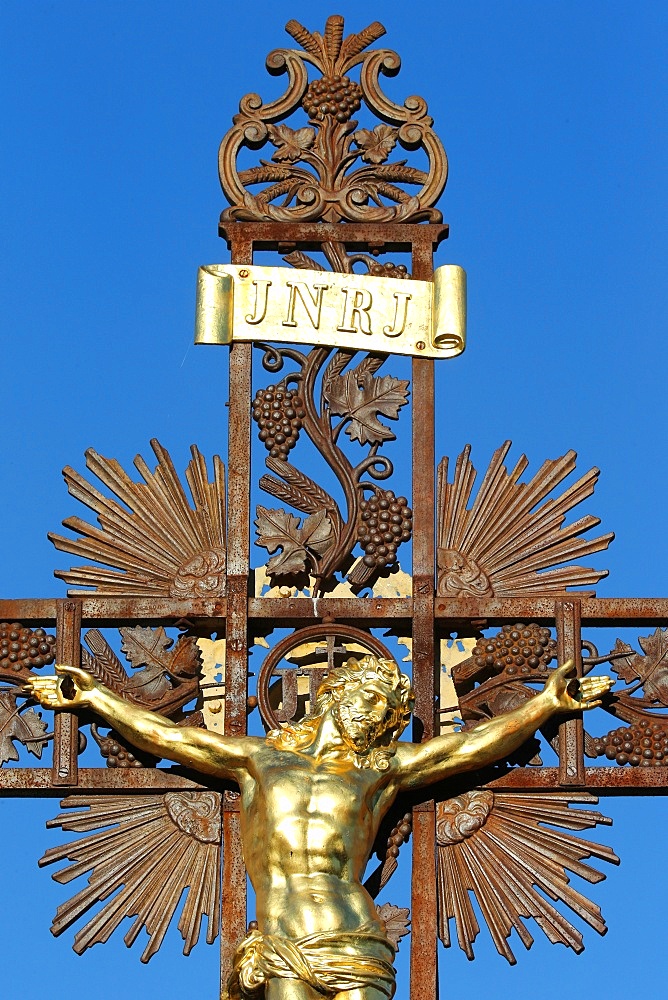 Christ on the Cross on Calvary, Sanctuary-Shrine of Jean-Marie Vianney (the Cure d'Ars), Ars-sur-Fromans, Ain, France, Europe