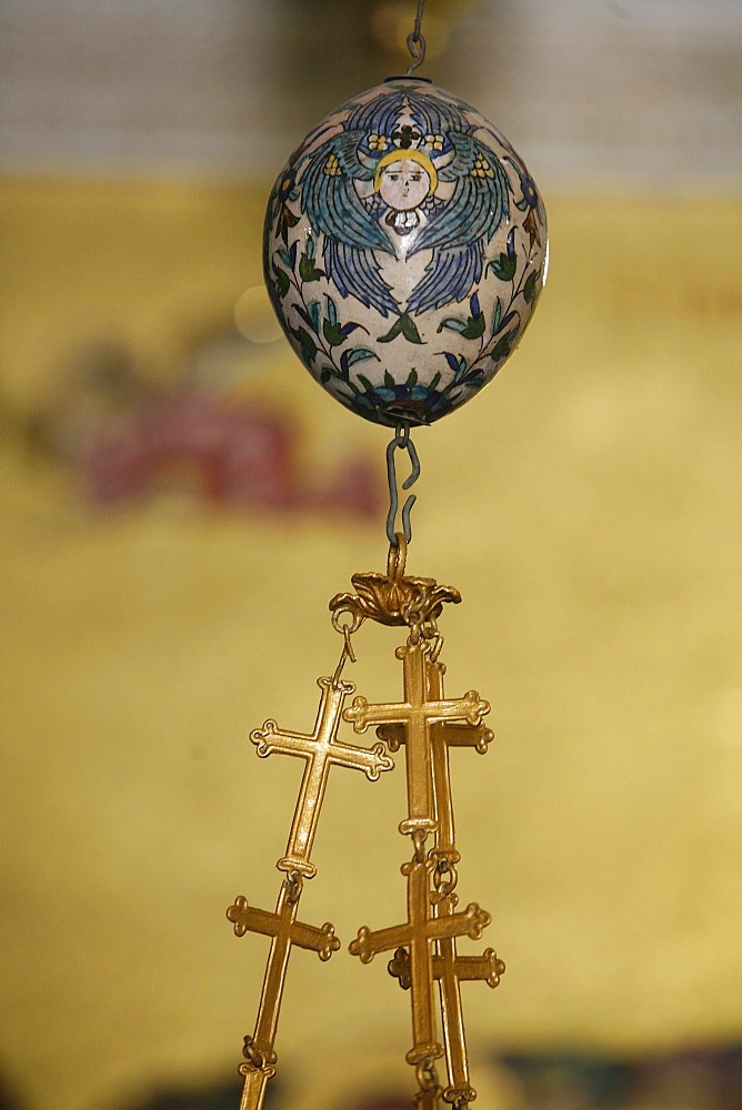 Egg and crosses, Church of the Holy Sepulchre, Jerusalem, Israel, Middle East