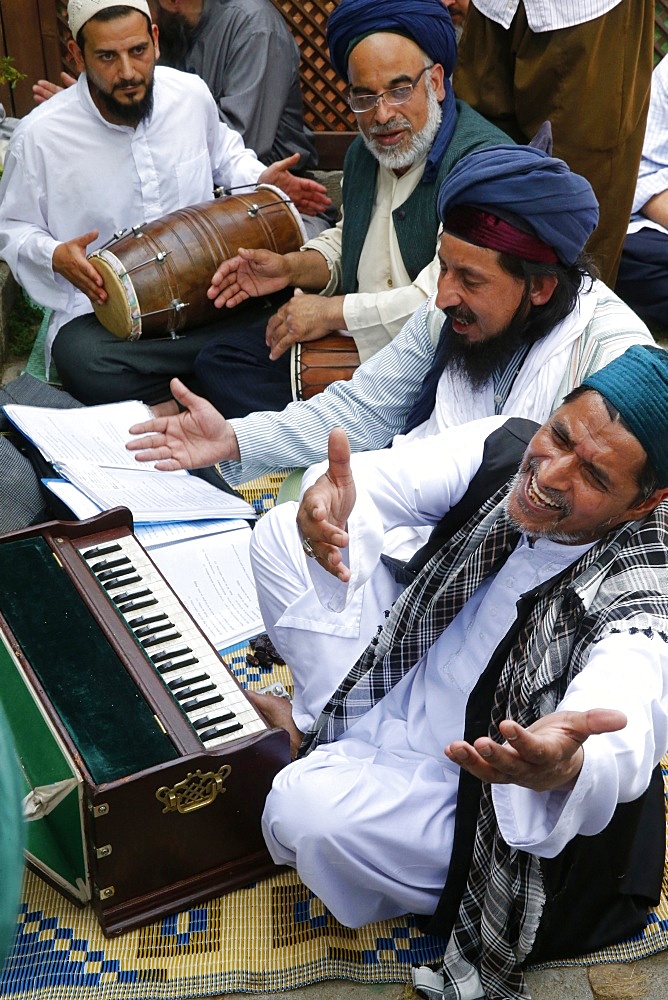 Qawali musicians performing, Urs of Mawlana Cheikh Muhammad Nazim Adil al-Haqqani in Lefke, Cyprus, Europe