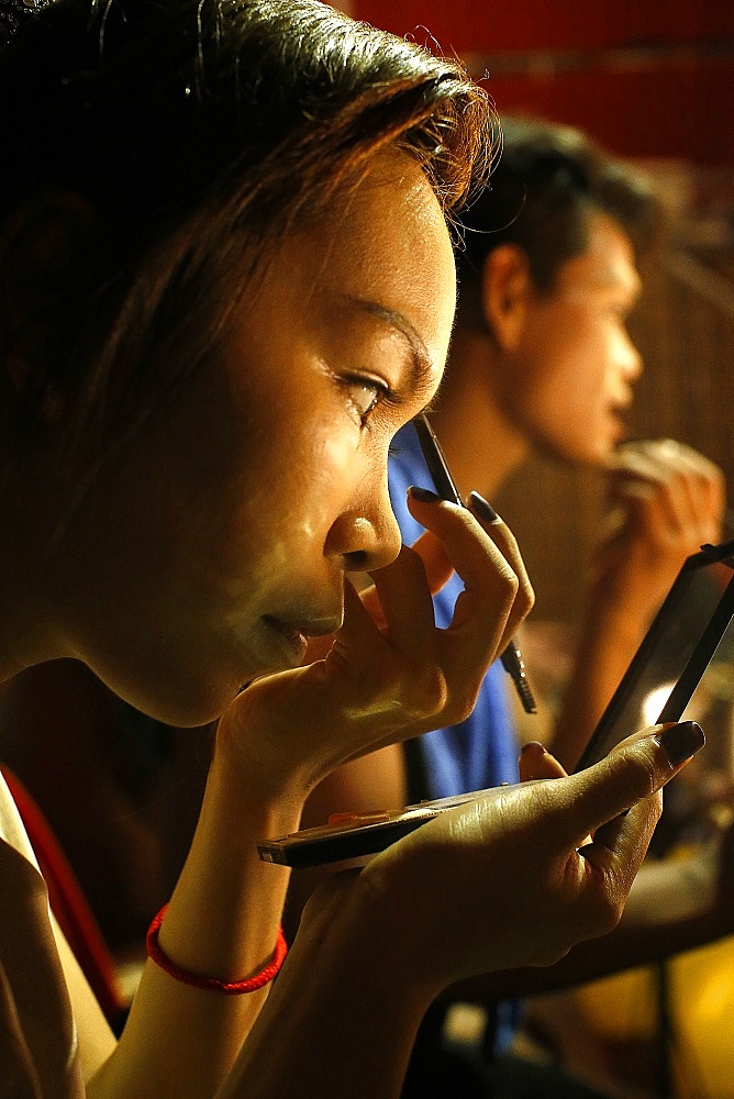 Performers of Phare Ponleu Selpak circus preparing for a show in Siem Reap, Cambodia, Indochina, Southeast Asia, Asia