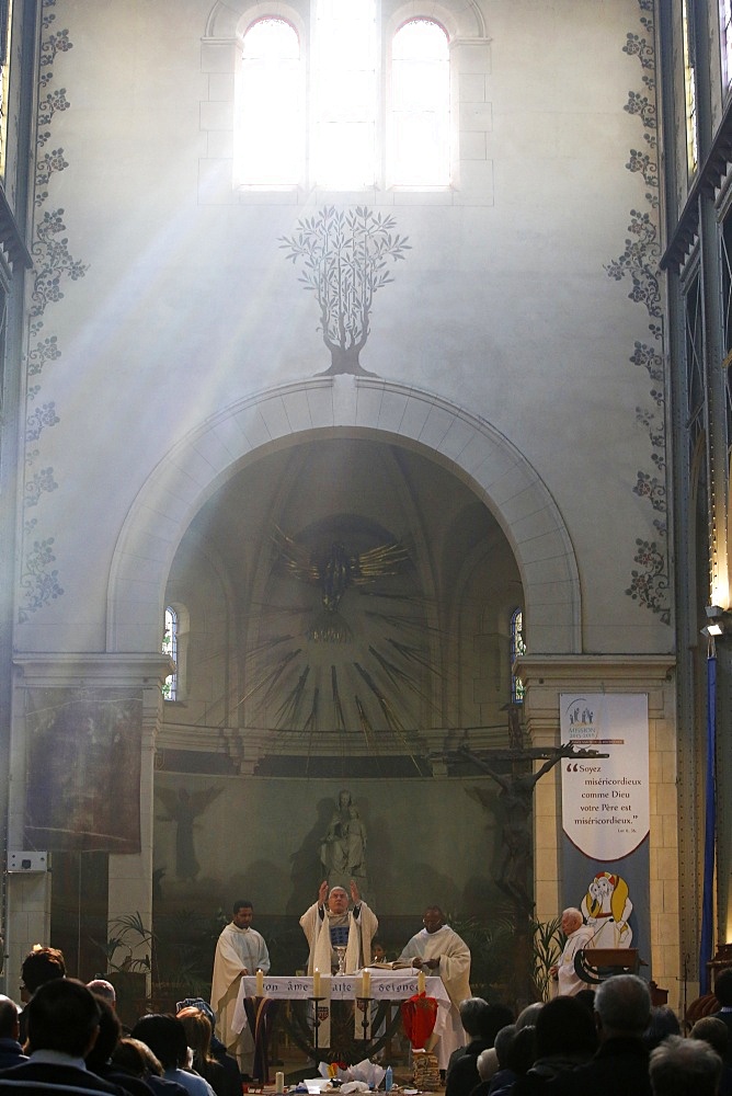 Celebration in Notre Dame du Travail Church, Paris, France, Europe