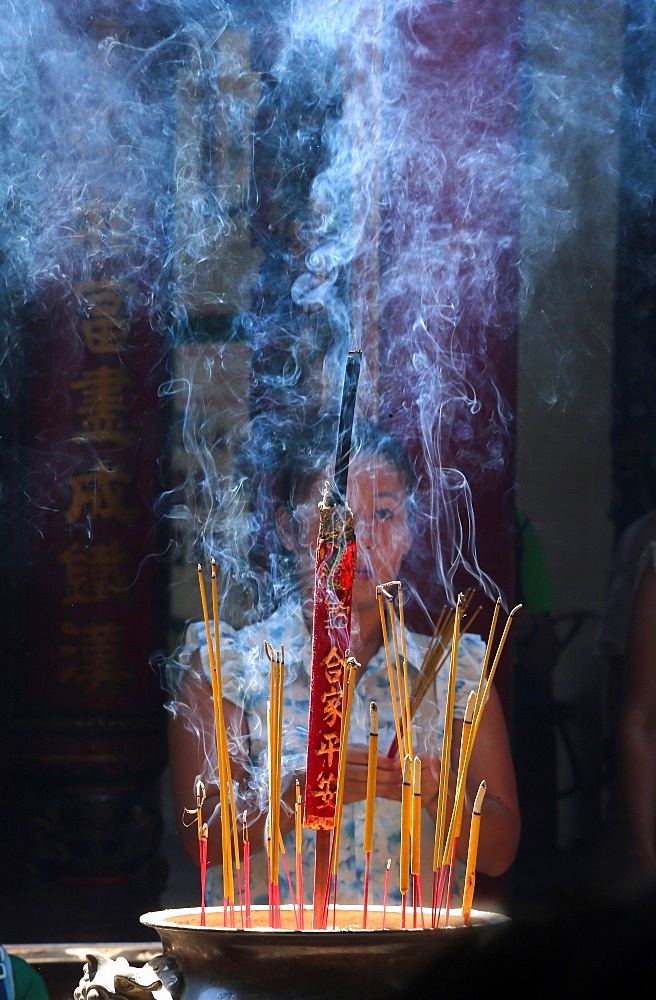 Incense sticks, Taoist temple, Phuoc An Hoi Quan Pagoda, Ho Chi Minh City, Vietnam, Indochina, Southeast Asia, Asia