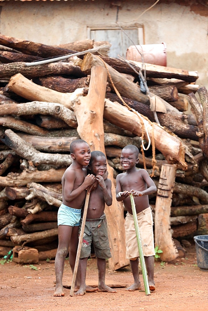 African children in a village, Sotouboua, Togo, West Africa, Africa