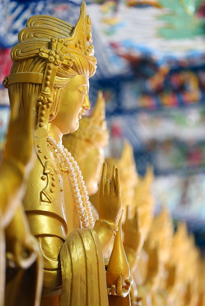 Statue of Quan Am, Bodhisattva of Compassion (Goddess of Mercy), Linh Phuoc Buddhist Pagoda, Dalat, Vietnam, Indochina, Southeast Asia, Asia