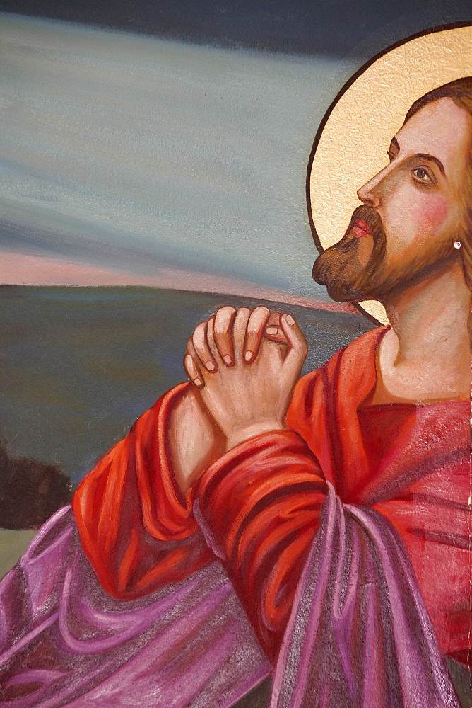 Jesus praying, St. Anthony Coptic church, Jerusalem, Israel, Middle East