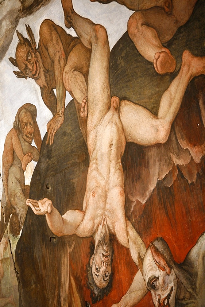 Fresco depicting hell, Duomo, Florence, Tuscany, Italy, Europe