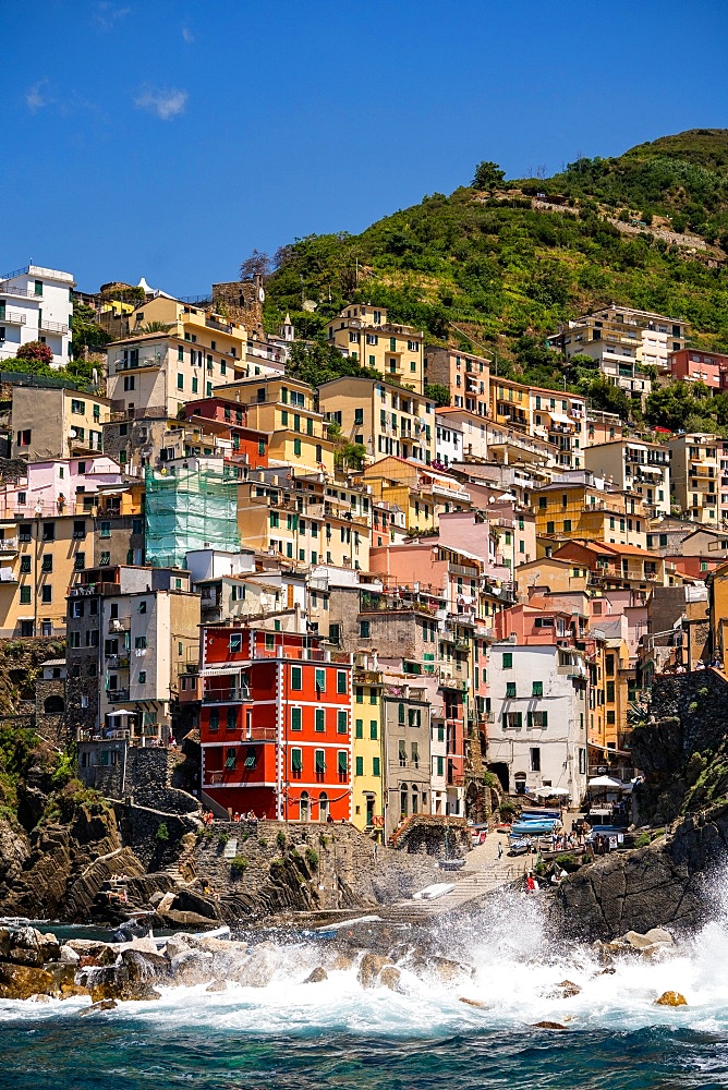 Riomaggiore village, Cinque Terre, UNESCO World Heritage Site, Liguria, Italy, Europe