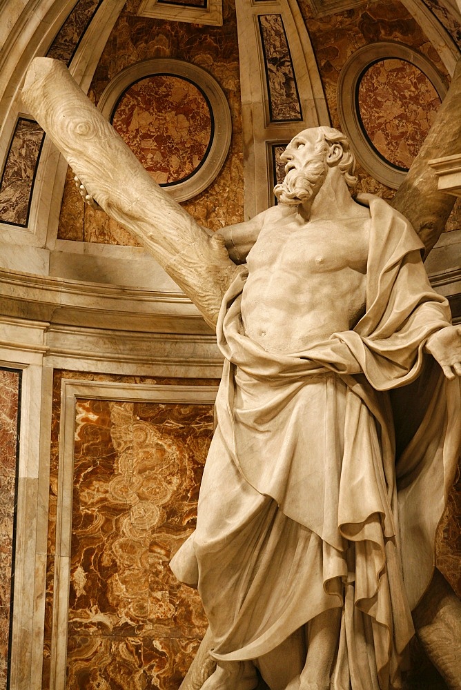 Statue of St. Andrew in St. Peter's Basilica, Vatican, Rome, Lazio, Italy, Europe