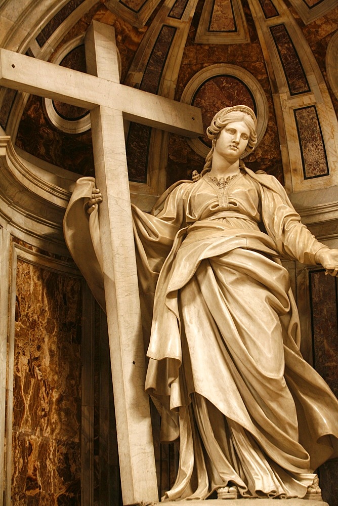 Statue of St. Helen in St. Peter's Basilica, Vatican, Rome, Lazio, Italy, Europe