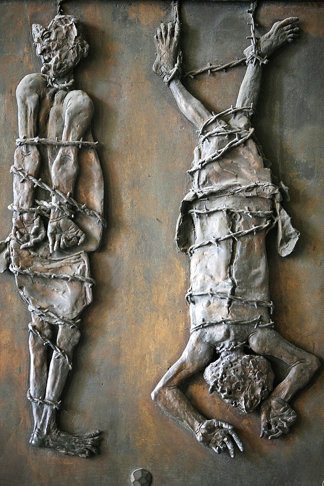 Sculpture of martyrs the door of St. Peter's Basilica, Vatican,  Rome, Lazio, Italy, Europe