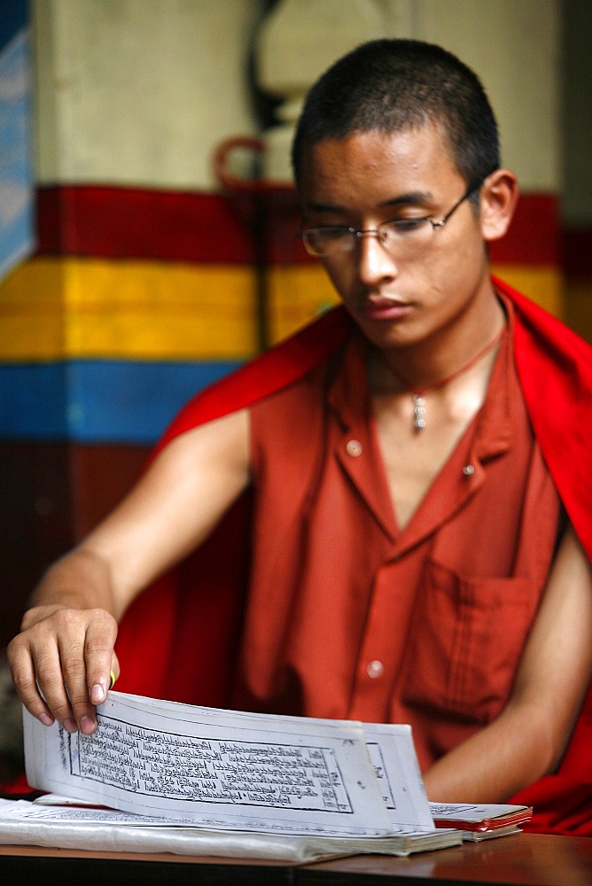 Buddhist ceremony, Swayambhunath temple, Kathmandu, Nepal, Asia