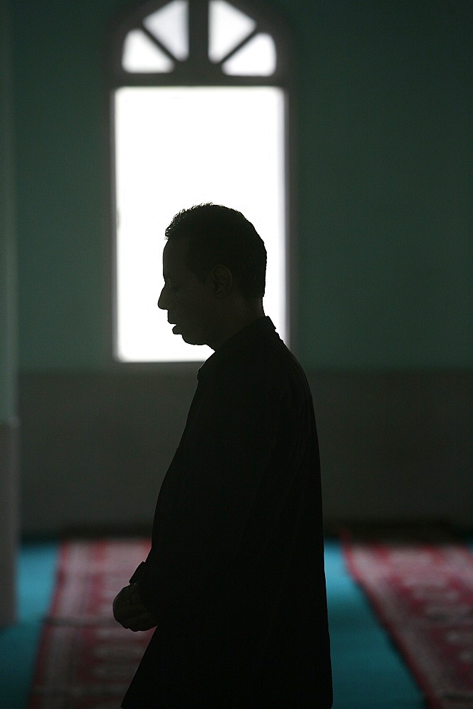 Muslim at prayer, Kathmandu, Nepal, Asia