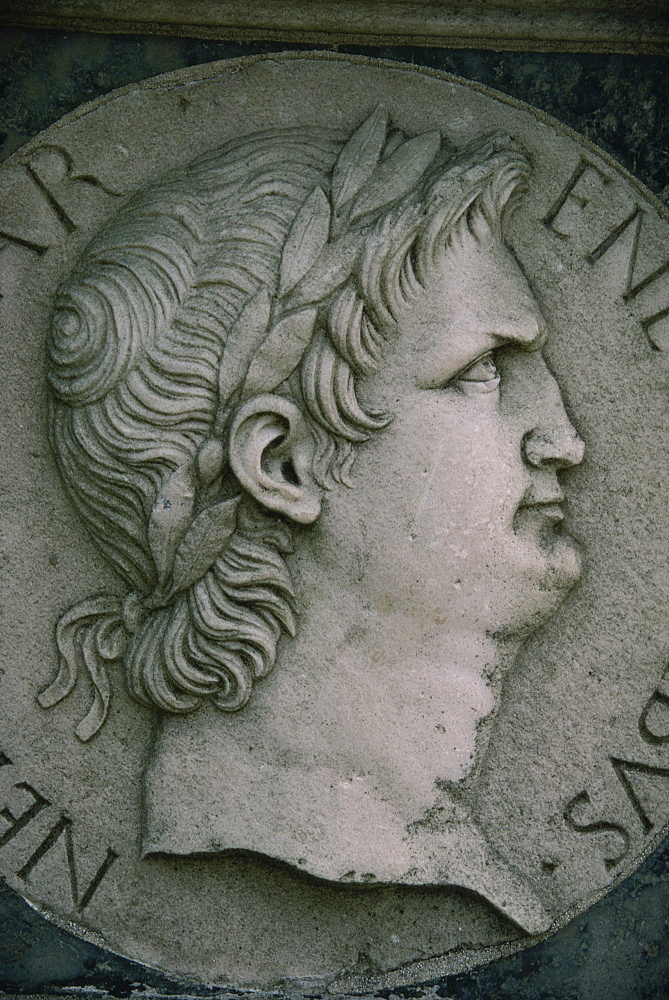 Emperor Nero in marble, Certosa di Pavia, Lombardy, Italy, Europe