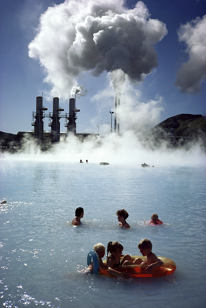 Blue lagoon, Svarsengi geothermal plant, Iceland, Polar Regions