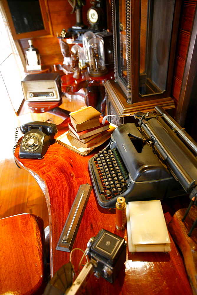 Old material in an old teak house on the klongs, Thailand, Southeast Asia, Asia