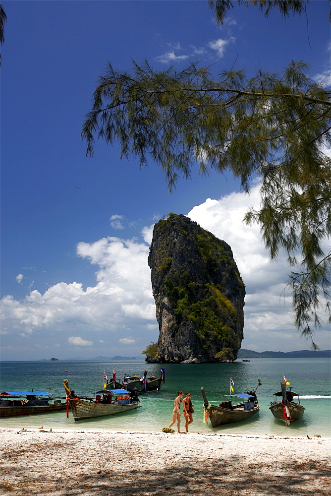 Hat Tham Phra Nang beach in the Gulf of Krabi, Thailand, Southeast Asia, Asia