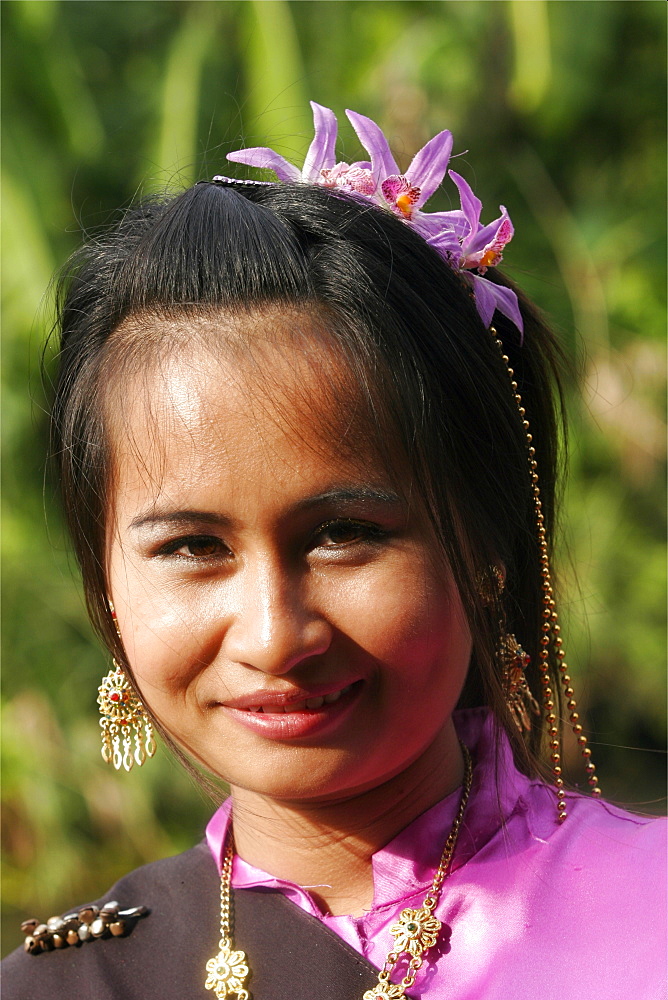 Classical dancer at a traditional demonstration in Bangkok, Thailand, Southeast Asia, Asia