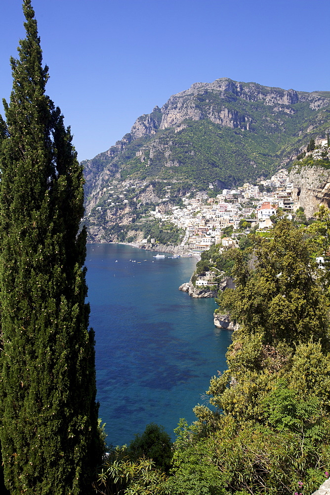 The bay and the village of Positano on the Amalfi Coast, UNESCO World Heritage Site, Campania, Italy, Europe