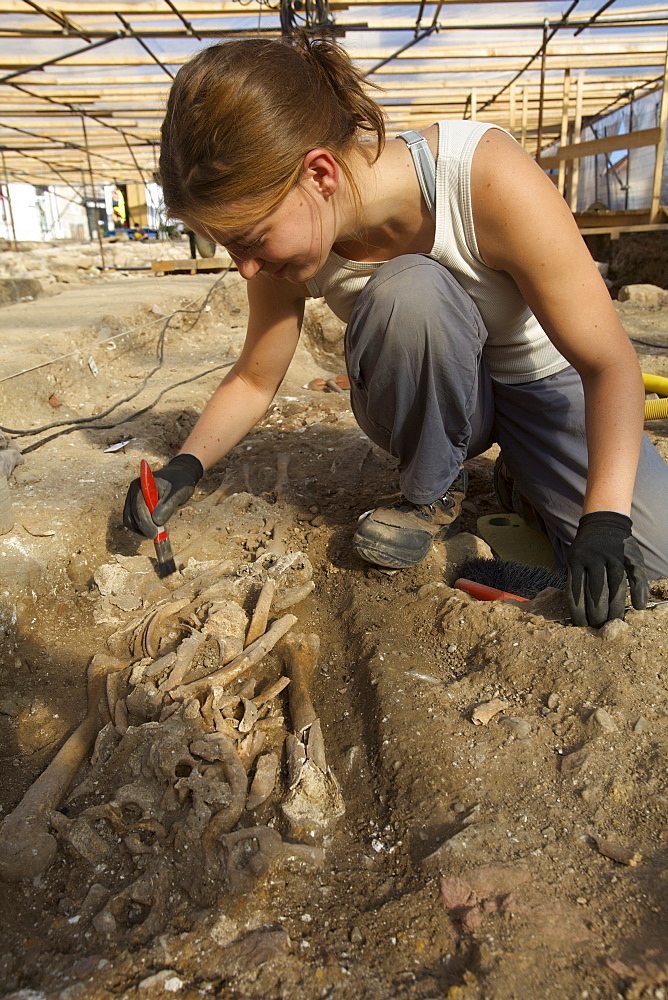 The small town of Luxeuil-les-Bains is also an archaeological site, Franche Comte, France, Europe