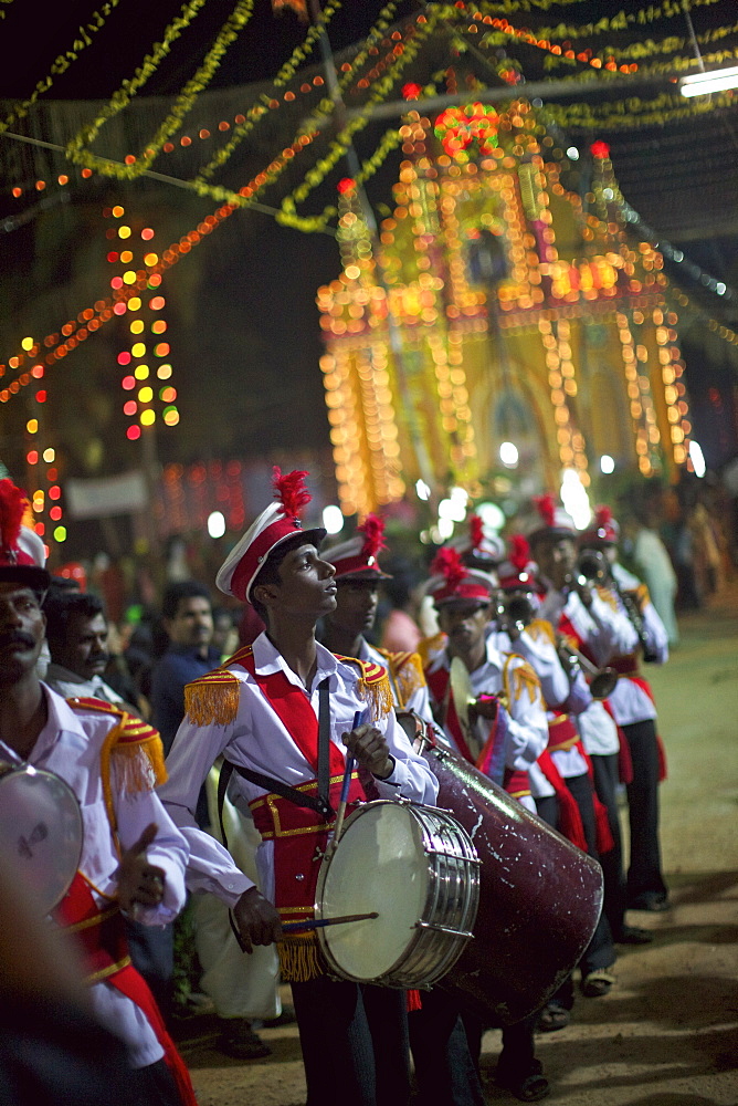 Christian celebration for St. Sebastian birthday in the small village of Poovar on the south coast of Kerala, India, Asia