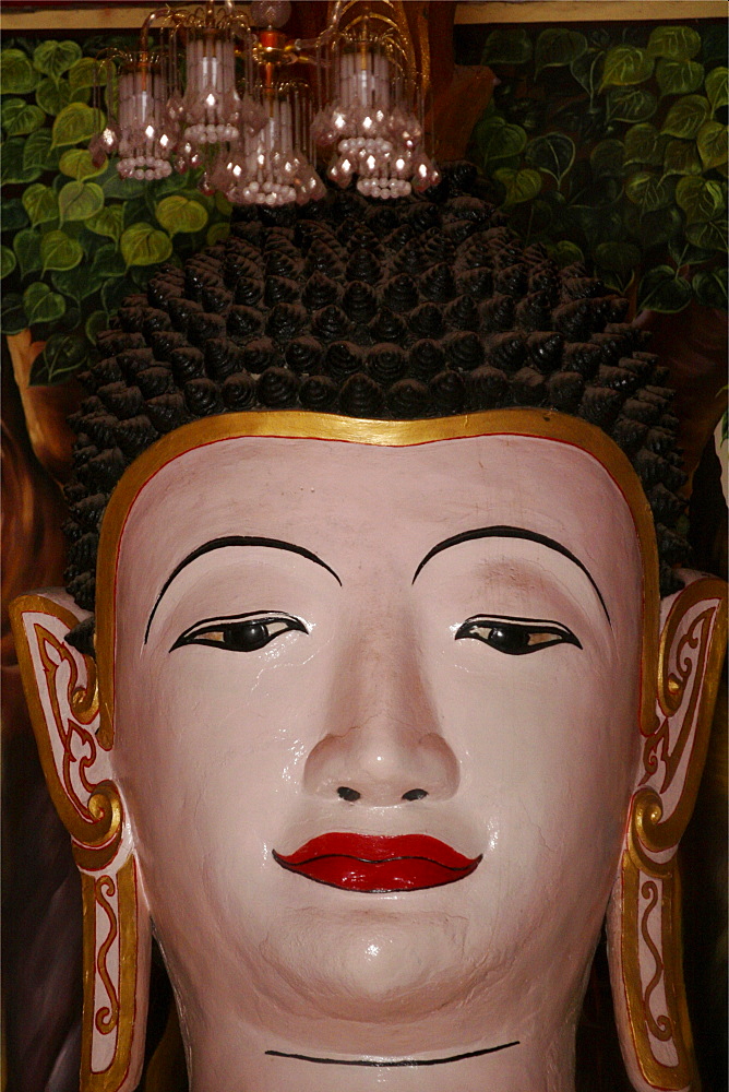 Detail of a classic Buddha in Wat Chiang Man temple, Chiang Mai, Thailand, Southeast Asia, Asia