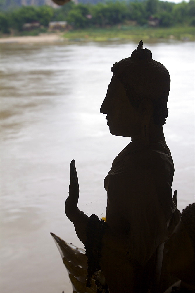 The Tham Ting spiritual caverns at the Pak Ou caves site, on the Mekong River, with many Buddha sculptures, north of Luang Prabang, Laos, Indochina, Southeast Asia, Asia