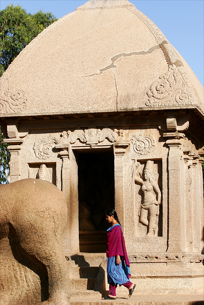 The garden of the sculptures in Mahabalipuram, UNESCO World Heritage Site, Tamil Nadu, India, Asia