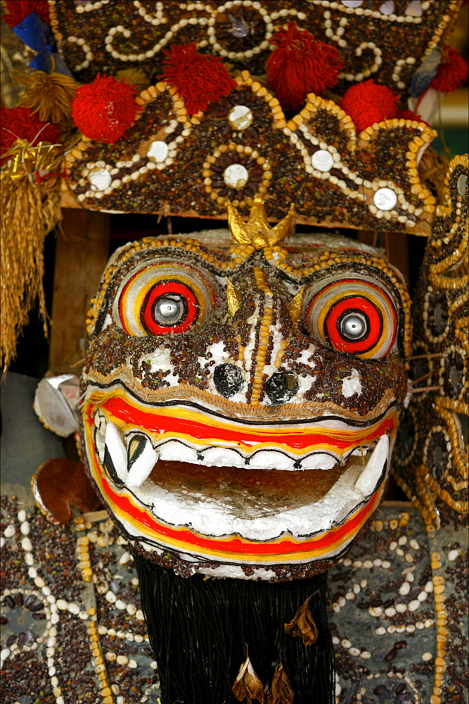 Detail of a celebration mask, Bali, Indonesia, Southeast Asia, Asia