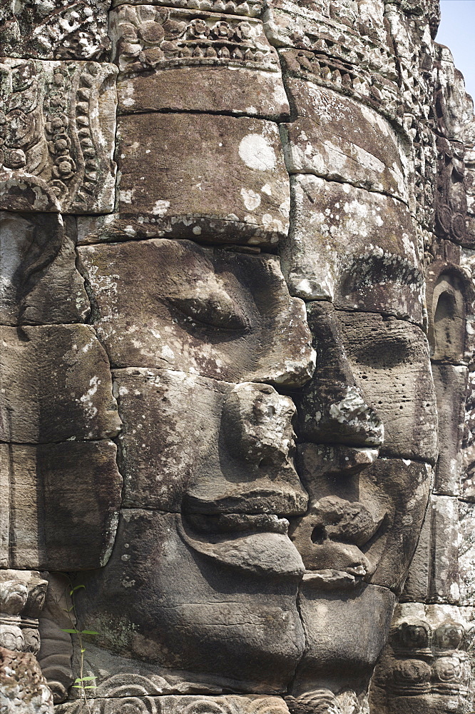 Sculpture on the Bayon Temple in Angkor, UNESCO World Heritage Site, Siem Reap, Cambodia, Indochina, Southeast Asia, Asia