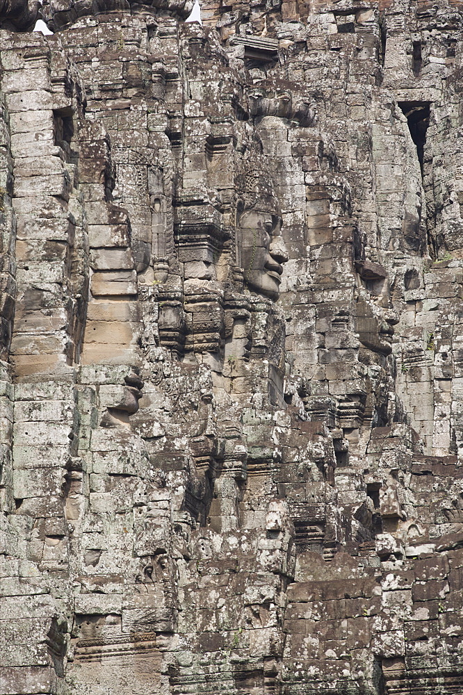 Sculpture on the Bayon Temple in Angkor, UNESCO World Heritage Site, Siem Reap, Cambodia, Indochina, Southeast Asia, Asia